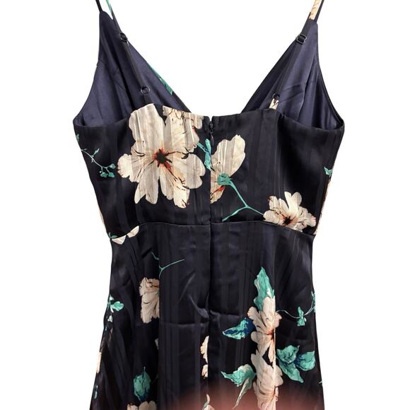 NWT Lulus Floral Midi Dress Black Beige Cream XS (Fits Small ) - Picture 8 of 11